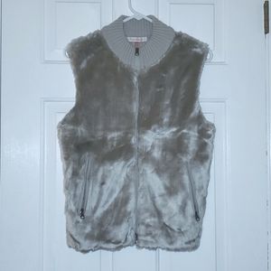 English Laundry Grey Faux Fur Vest